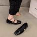 Small And Tall Mary Jane Single Women 2025 New Spring Shallow Mouth Fairy Evening Bean Shoes_vogvips.com