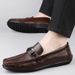 Summer British Style Men's Business Leather Trendy Slip-On Driving Shoes 2025 Korean Version Casual Loafers_vogvips.com