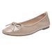 First Encounter Bowknot Flat For Women, Summer And Autumn 2026 New French Style Nude Color All-Season Evening Shoes_vogvips.com