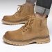 Men's Shoes Genuine Leather Martin Boots Summer Versatile Workwear Motorcycle Men's Boots Ins Black High Top Leather Shoes Short Boots_vogvips.com