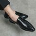 New Fashion Men's Brown Business Casual Loafer Shoes Daily Office Black Buckle Monk Men's Shoes One Foot Cover Banquet Dress Wedding Leather Shoes_vogvips.com