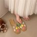 Transparent Floral Sandals, Comfortable Home Use, Non-slip, Breathable, Casual New Crystal Slippers Women, Suitable For_vogvips.com