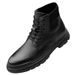 Top Martin Boots Men's, Fleece Cotton Boots Black Leather Boots High Top Shoes Wind Tooling Boots_vogvips.com