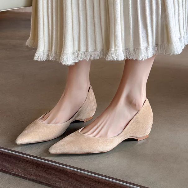 Women S Pointed Toe Flats With Low Heel Vintage Style Slip On For Spring Summer Fall Comfortable Casual Work Shoes_vogvips.com