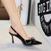Elegant Pointed-Toe High Heels With Hollow-Out Bow Detail - Women's Dress Shoes For Parties & Special Occasions Back Empty Single Shoes Women_vogvips.com