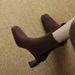 Winter High Heeled Ankle Boots For Women Square Toe Slimming Fashion Suede Patchwork Zipper Retro Chunky Heel Plus Size_vogvips.com