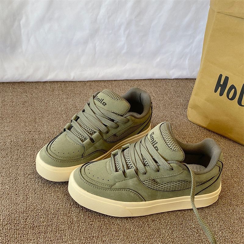 Korean Style Lightweight Skateboard Shoes Comfortable Casual Retro Trendy Couple Shoes American And Hong Kong Style Sports Footwear_vogvips.com