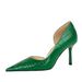 8239-5 Stylish And Skinny Ultra High Heels With Thin Heels, Shallow Mouth Pointed Side Hollow Out Lacquer Snake Pattern_vogvips.com