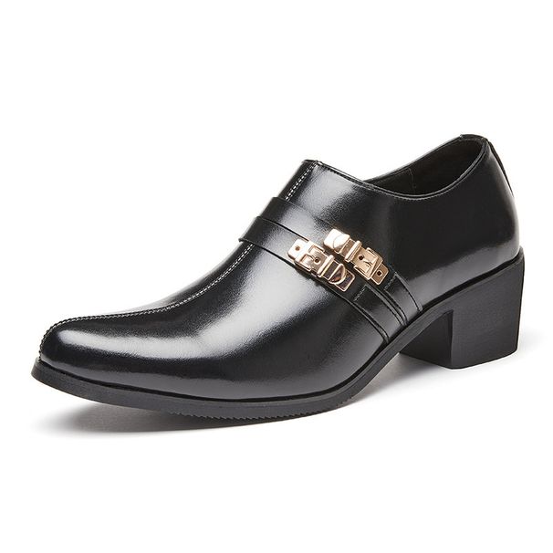 Autumn New Pointed Toe Cuban For Men, Large Size High Heels, Casual Business Formal Leather Shoes, Wedding Shoes_vogvips.com