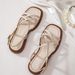 Makes Feet Look Fair~conceals Imperfections~brown Retro Woven Roman Sandals 2025 Summer Soft-soled Flat Large Size_vogvips.com