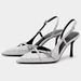 ZA Wome's Shoes Summer New Frech Style White Closed-Toe Stiletto Fashio Poited Toe Cross Strap Sexy Sadals For_vogvips.com
