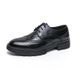 Euro Step New Brogue Men's British Style Pointed Toe Floral Business Formal Korean Version Breathable Black Trendy Wedding Leather_vogvips.com