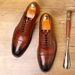 Men's leather breathable business dress men's shoe head layer cowhide English Oxford shoes wedding shoes_vogvips.com