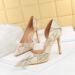 Women's Fashion Pointed Toe High Heel Pumps - Elegant Hollow Out Design With Color Blocking, Ultra High Stiletto Heel (8cm+), Comfortable Rubber Sole_vogvips.com