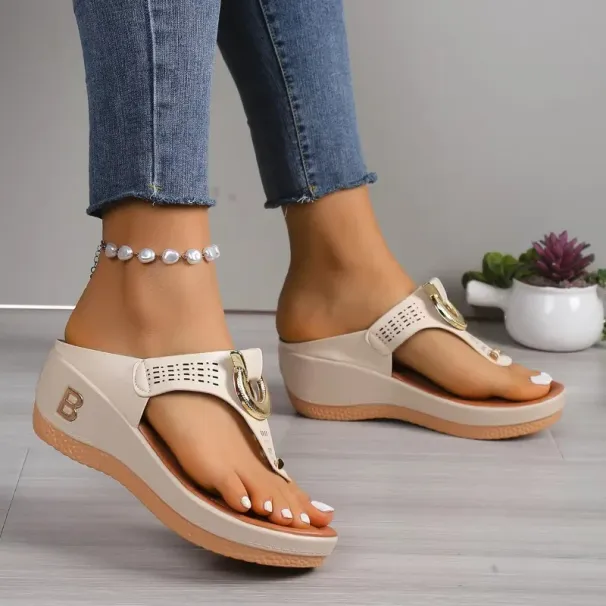 Women's 2024 Summer New Rome Wedges Causal Platform Beach Slippers Female Plus Size 43 Comfortable Ladies Slides_vogvips.com