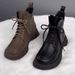 Soft Leather Fleece-Lined Martin Boots For Women, 2025 Autumn And Winter New Thick-Soled Warm Short Boots, Flat_vogvips.com