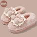 MTX Bowknot Slippers Women 2025 New Indoor Home Non-Slip Fleece-Lined Thickened Plush Cotton Shoes For Men Winter_vogvips.com
