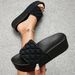 Gingham Platform Sandals For Women Summer Beach Togs_vogvips.com