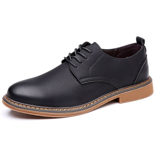 Euro Step Men's Casual Leather 2025 Summer British Work Sneakers Korean Trend Breathable Versatile Business Shoes_vogvips.com