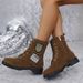 European And American Winter New Thick-Soled Mid-Calf For Women, Large Size Suede Lace-Up Round-Toe Denim Style Women's_vogvips.com