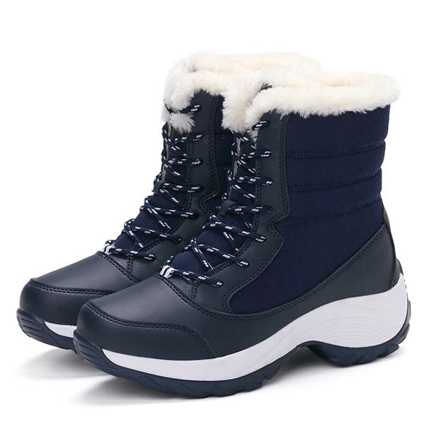 Women Boots Waterproof Heels Boots For Winter 2023 Tren Platform Ankle Boots Keep Warm Snow Shoes Plush Outdoor Short Boots_vogvips.com