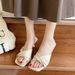 2026 Summer New Simple One-Strap Sandals Cat High Heel Shoes French Style Women's Outdoor Half Slippers_vogvips.com