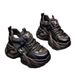 Women's Dad Sneakers Mesh 2024 Spring Autumn New Platform White Thick Sole Petite Height Increasing Shoes Trendy_vogvips.com