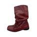Western Style Women's 2025 New Autumn Versatile Pleated Long Lace-up Square Toe Riding Boots_vogvips.com