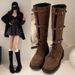 2025 Autumn Winter New Fashion Height Increasing Casual Versatile Riding With Belt Buckle Long Boots_vogvips.com