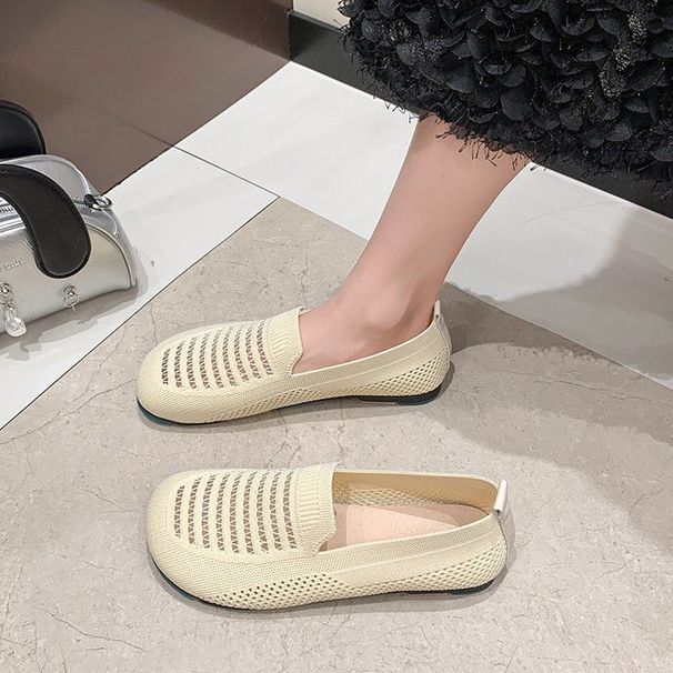 Summer 2025 New Breathable Mesh Hollow With Soft Bottom And Anti Slip One Step Shoes, Mom Sandals, Women's Single Shoes_vogvips.com