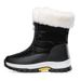 Women's Hiking New Autumn Winter High-top Large Size Cotton Shoes Long Fleece Warm Mid-calf Snow Short Boots_vogvips.com