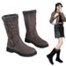 European And American Winter New Thick-Soled Fleece-Lined Thickened Snow Boots Women, Large Size, Warm Towel Mid-Calf_vogvips.com