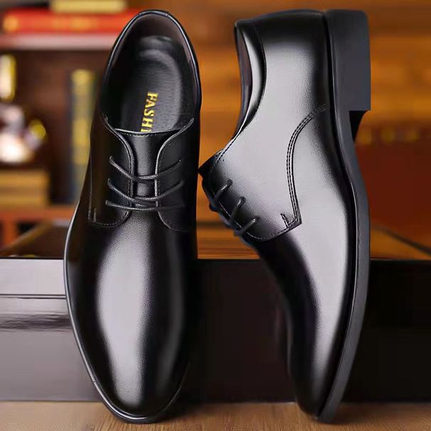 Selected New Elegant Men's British Style Elevated Business Casual Leather Shoes Fashion Simple Versatile Pointed Shoes_vogvips.com