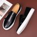 Men's Slip-On Loafers – Breathable PU Leather Casual Shoes (Black/Brown)_vogvips.com