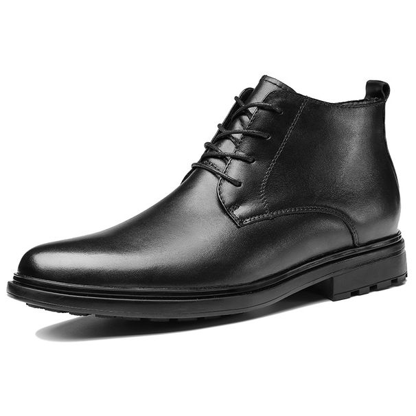 Leather Splicing Men's Boots Casual Leather Shoes High-top Men's Shoes_vogvips.com