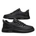 New Spring Autumn Sports Casual Leather Men's Board Shoes Black Anti Slip And Waterproof Chef Labor Protection_vogvips.com