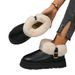 New Oversized Snow Boots For Women, Warm And Plush, Leather, Thick Soled Cotton Shoes_vogvips.com