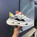 Men White Gray Color Block Dad Shoes Hollow Out Wave Sole Thick Rope Lace Casual Sneakers_vogvips.com