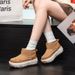 Tire winter sole 2025 new model with plush and thick cotton short tube snow boots women's shoes_vogvips.com