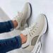 Women's Casual Sports Shoes Flying Woven Wedge Heel Round Head Lace-Up Mesh Breathable Footwear_vogvips.com