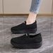 All Black Work Shoes Spring And Summer Long Stand Not Tired Feet Kitchen Small Black Shoes Platform Cake Rickety Shoes_vogvips.com