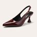 Cross-Border Plus Size Women's Pointed Toe Stiletto High Heels New Foreign Trade Back Strap Fashion Closed-Toe One-Strap_vogvips.com