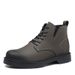 European Warm Series Men's Martin Boots Students, Breathable High Street Style British High-top Leather Boots, Black Motorcycle Trendy Shoes_vogvips.com