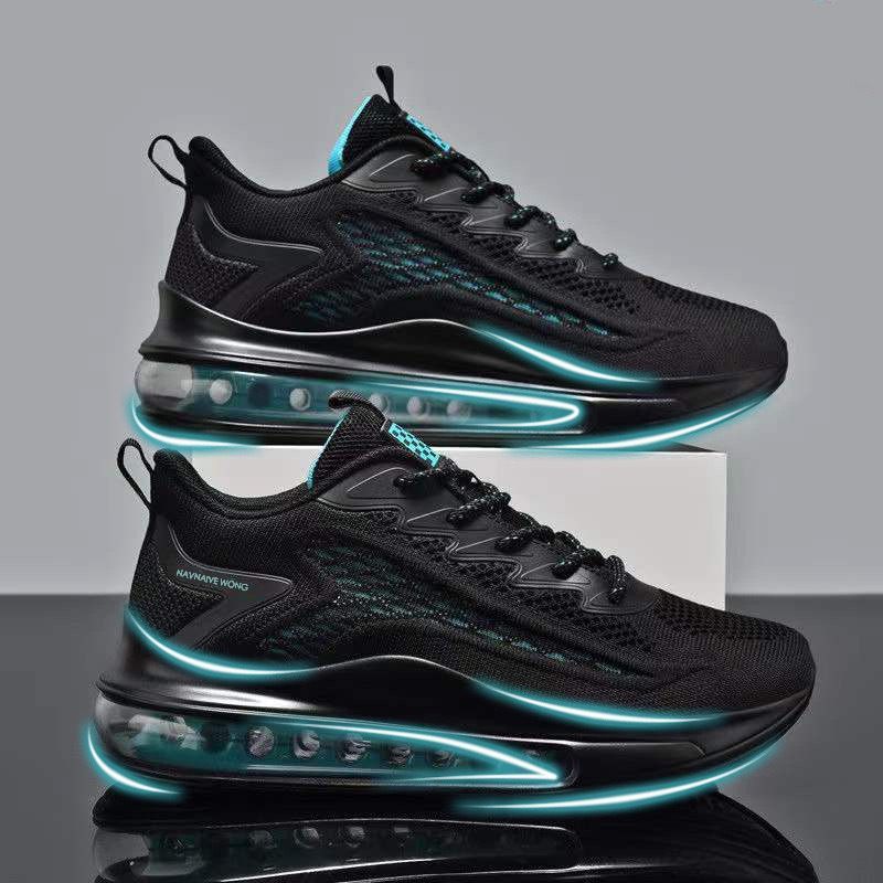 Mens Full Palm Air Cushion Running Shoes Breathable Mesh Sneakers_vogvips.com