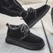 Men's Snow Boots Autumn Winter Leather And Fur Integrated Fleece Warm Mid-Cut Cotton Thickened Fashion Casual Bread Work_vogvips.com