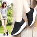 Women's Knit Breathable Sneakers - Platform Cushioned Sole For Casual Wear & Light Sports_vogvips.com
