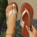 Cross-border Foreign Trade Large-size Flat Flip-flops For Women, New Casual Outdoor Wear, Round-toed, Simple And Stylish_vogvips.com