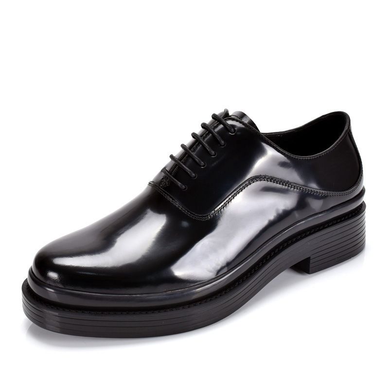 Spring And Autumn New Men's High-heeled Dress Leather With Lace Up Upper, Polished Youth Business Shoes For Men_vogvips.com