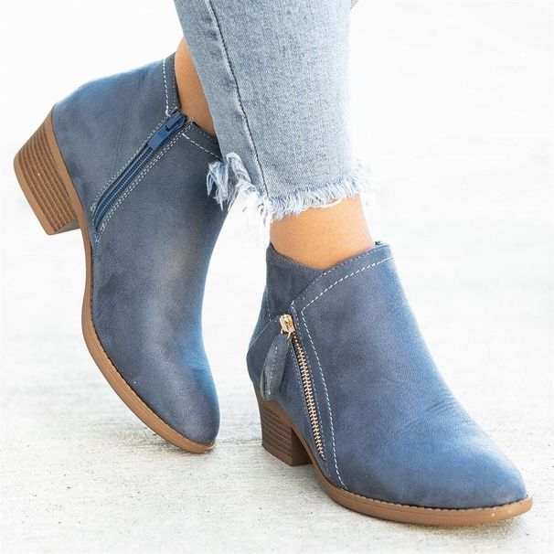 Women's Suede Ankle Boots With Tassel Detail - Comfortable Mid Heel (3-5cm) - Breathable & Durable - Plus Size Available_vogvips.com
