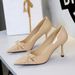6316-A5 French-style Banquet High-heeled Women's Shoes, Pointed Toe, Shallow Cut, Patent Leather, Bow Detail,_vogvips.com